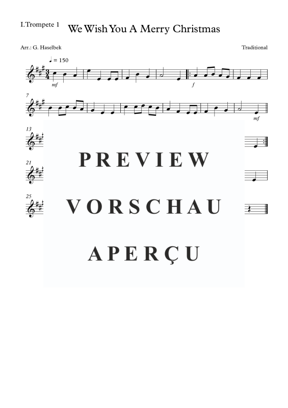 Produktgalerie: Seite 4 von 9 We Wish You A Merry Christmas, , (Blechbläserquartett)