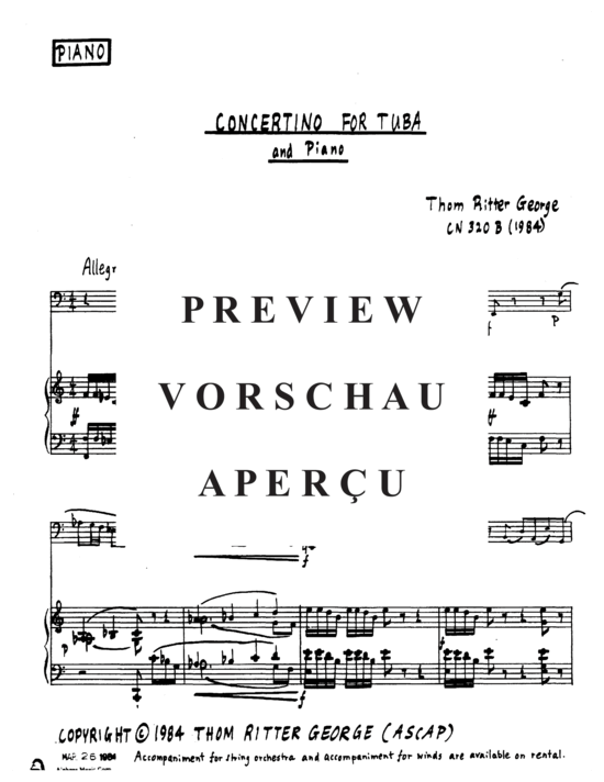 Produktgalerie: Seite 3 von 21 Concertino for Tuba and Piano , , (Tuba + Klavier)