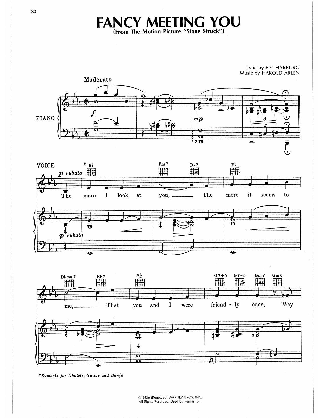 Produktgalerie: Seite 1 von 1 Fancy Meeting You, Harold Arlen, Gesang, Gitarre, Klavier