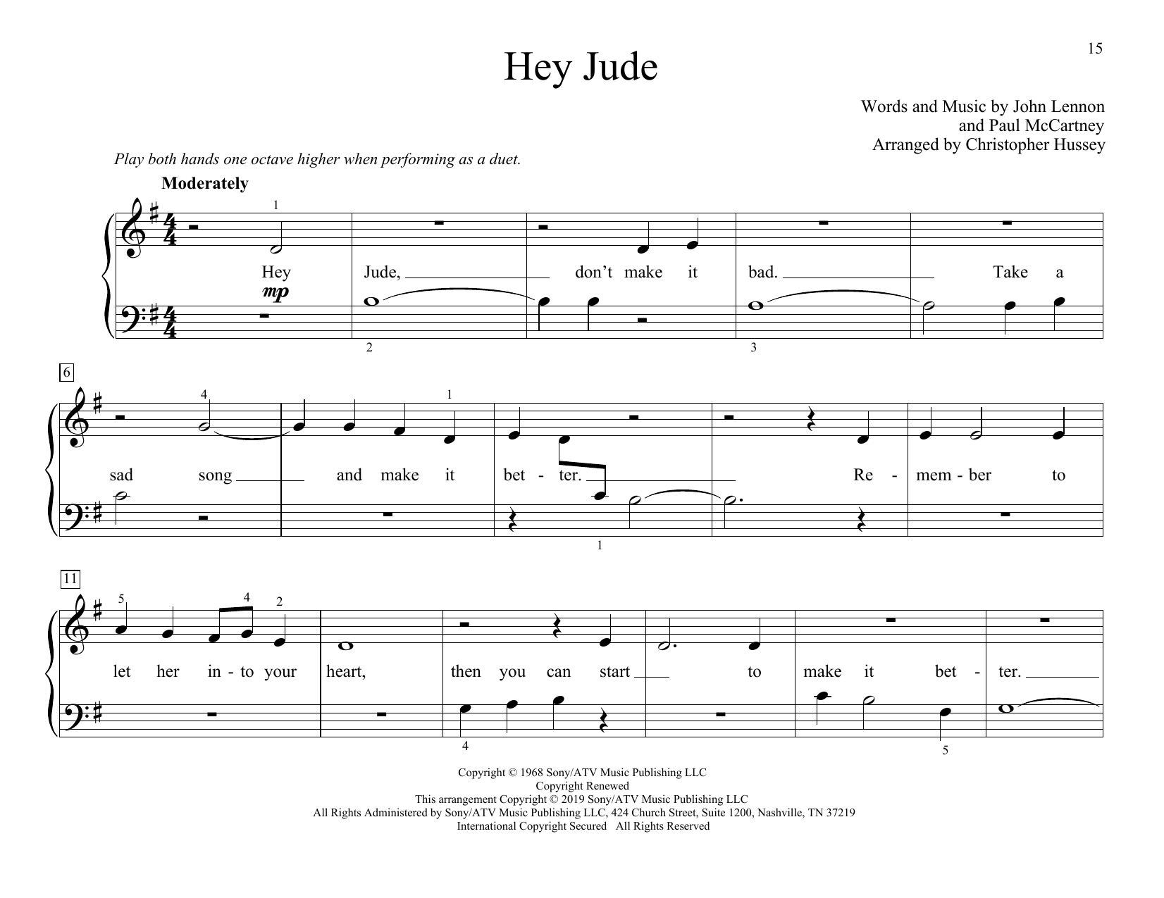 Product gallery: Page 1 of 1 Hey Jude (arr. Christopher Hussey), The Beatles