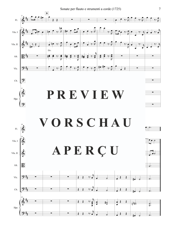 Produktgalerie: Seite 8 von 11 Sonata 7 in D major, , Flöte, Harfe und Streichorchester