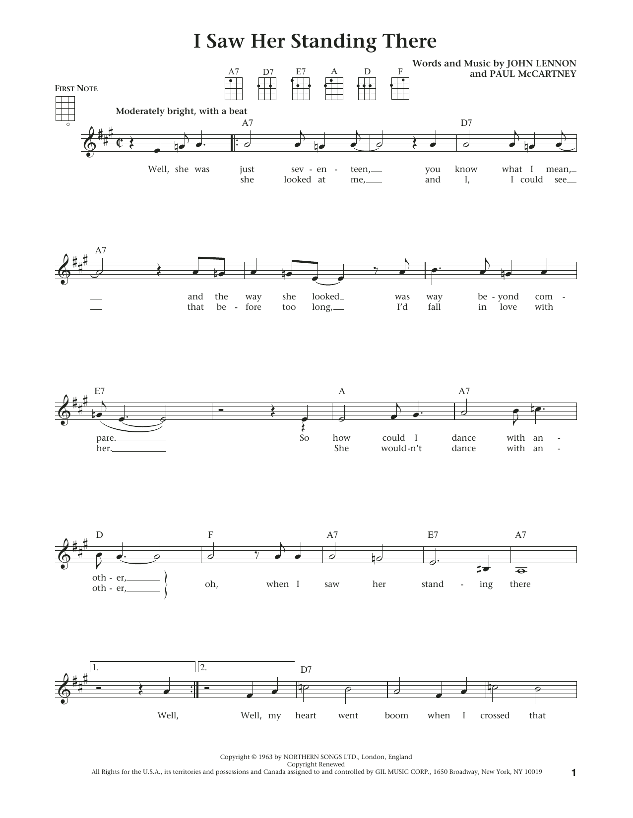 Product gallery: Page 1 of 1 I Saw Her Standing There (from The Daily Ukulele) (arr. Liz and Jim Beloff), The Beatles