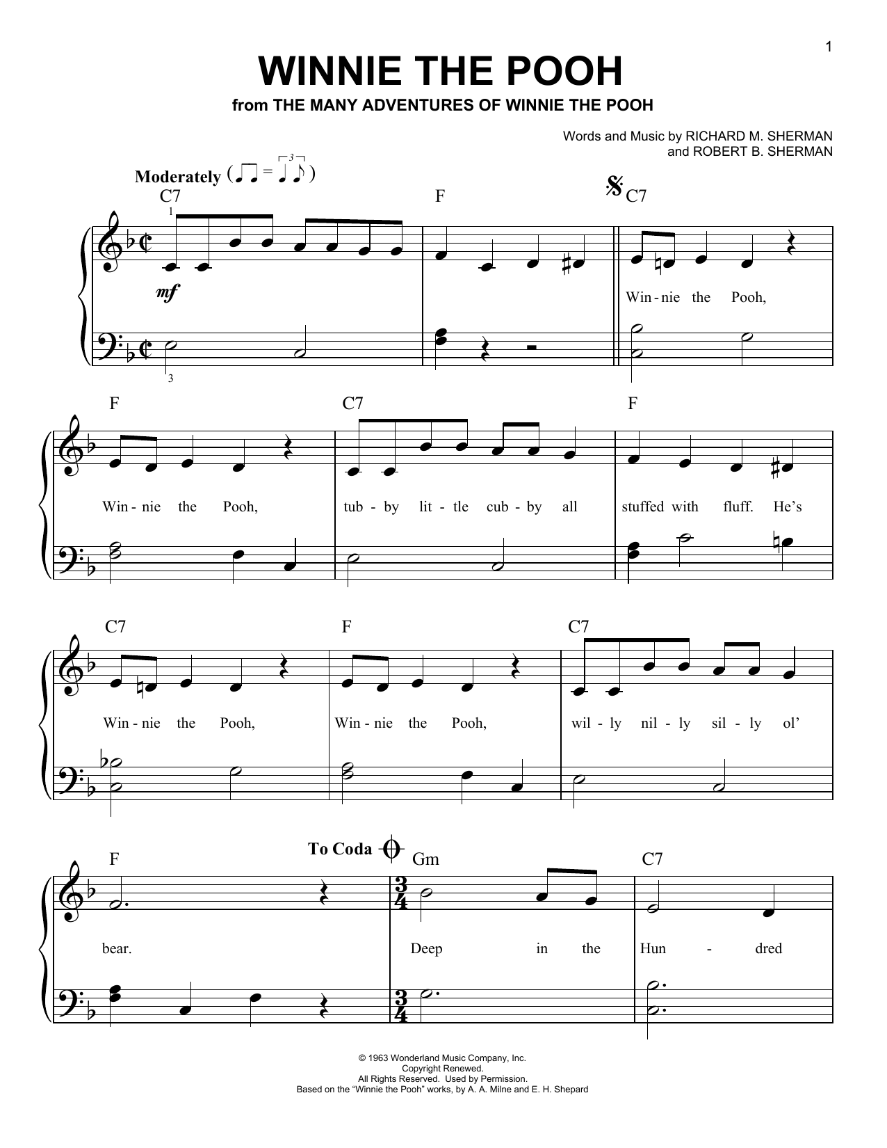 Produktbild zu: Winnie The Pooh (from The Many Adventures Of Winnie The Pooh)