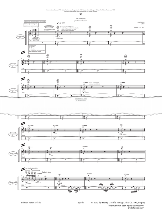 Produktgalerie: Seite 1 von 1 S2, Mark Andre, Percussion