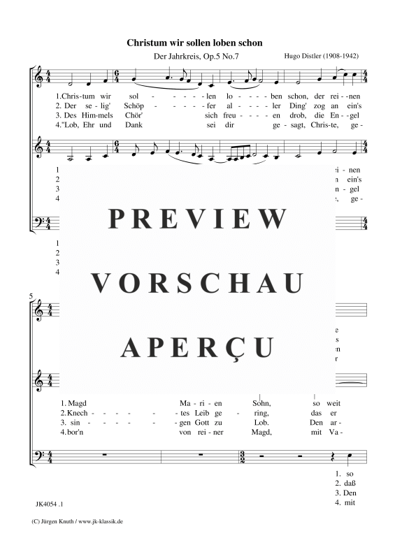 gallery: Christum wir sollen loben schon (Der Jahrkreis, Op.5 No.7), , (Gemischter Chor 3-stimmig SAM)