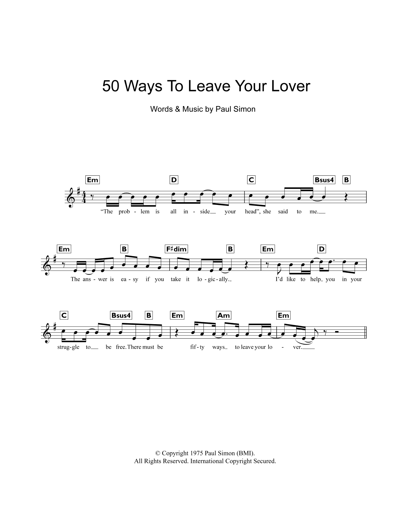 Produktbild zu: Fifty Ways To Leave Your Lover