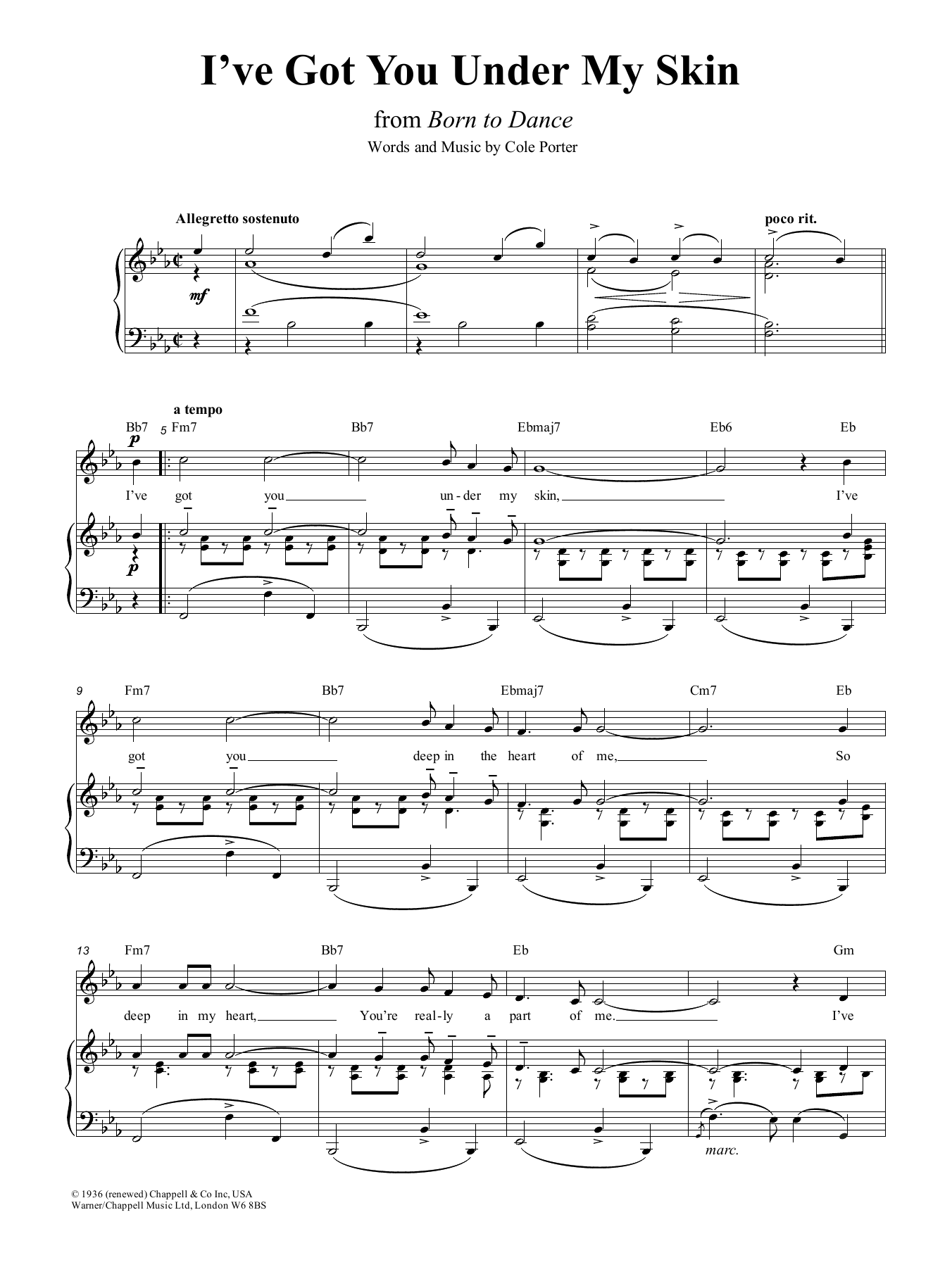 Product gallery: Page 1 of 1 I've Got You Under My Skin, Cole Porter
