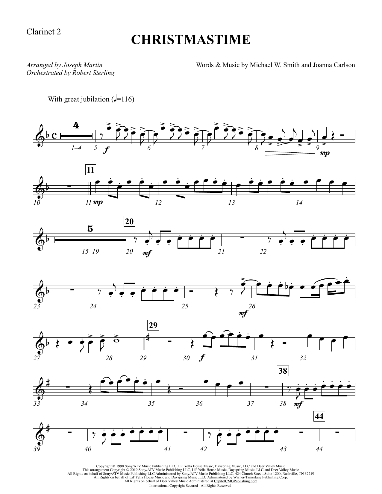 Product picture to: Christmastime (arr. Joseph M. Martin) - Bb Clarinet 2