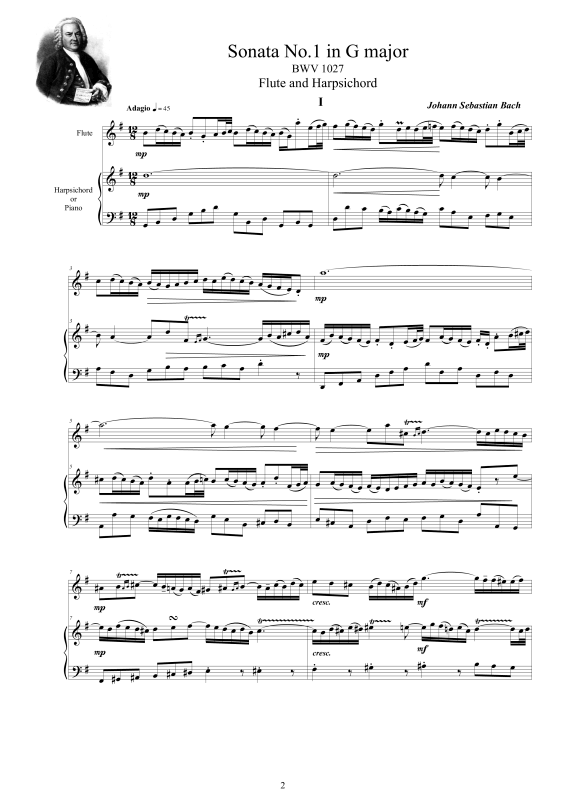 Produktgalerie: Seite 1 von 11 3 Flöten Sonaten BWV 1027-28-29, , Flöte und Cembalo/Klavier