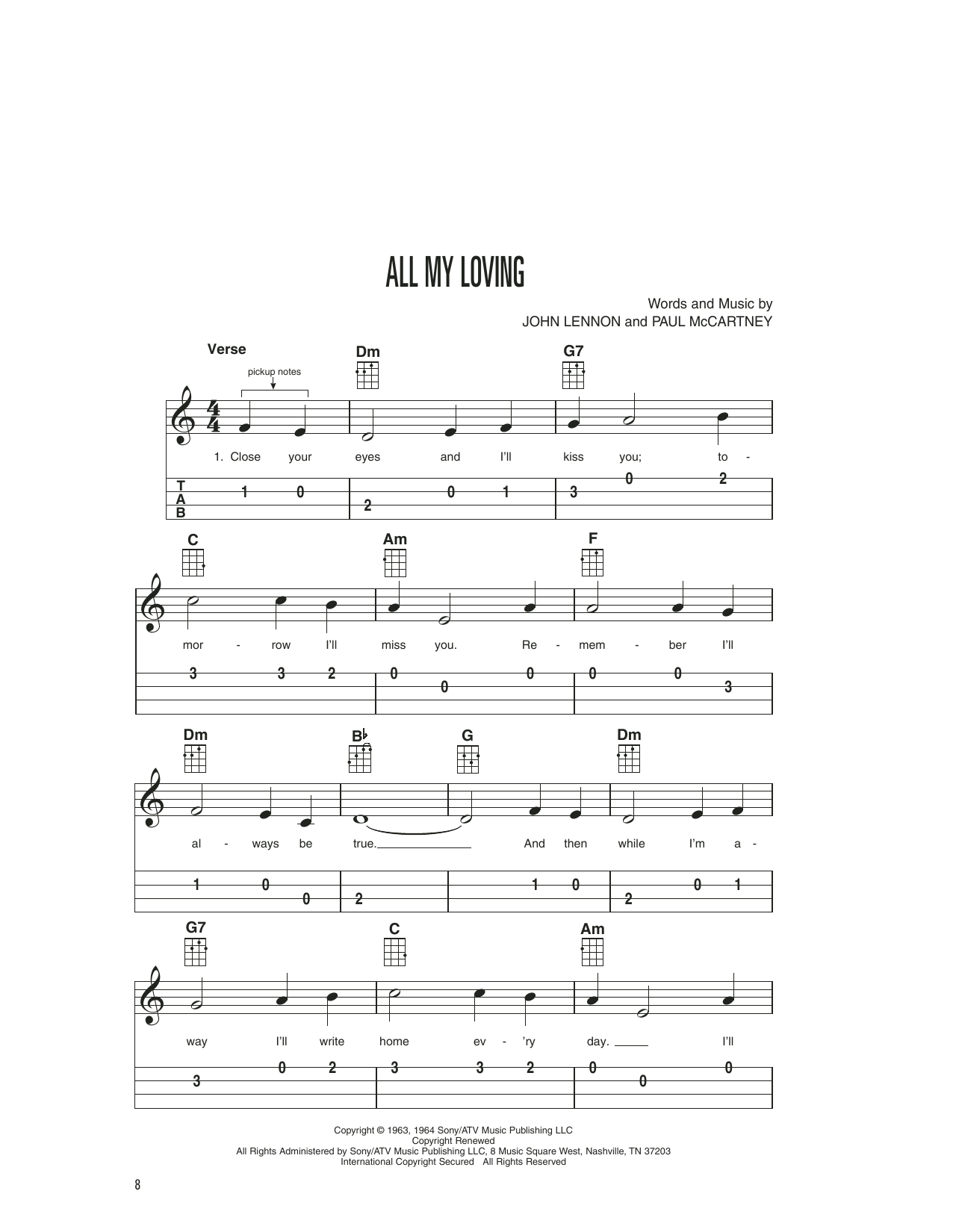 Product gallery: Page 1 of 1 All My Loving, The Beatles