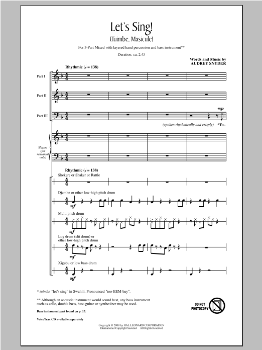 Produktbild zu: Let's Sing (Tuimbe, Masicule)