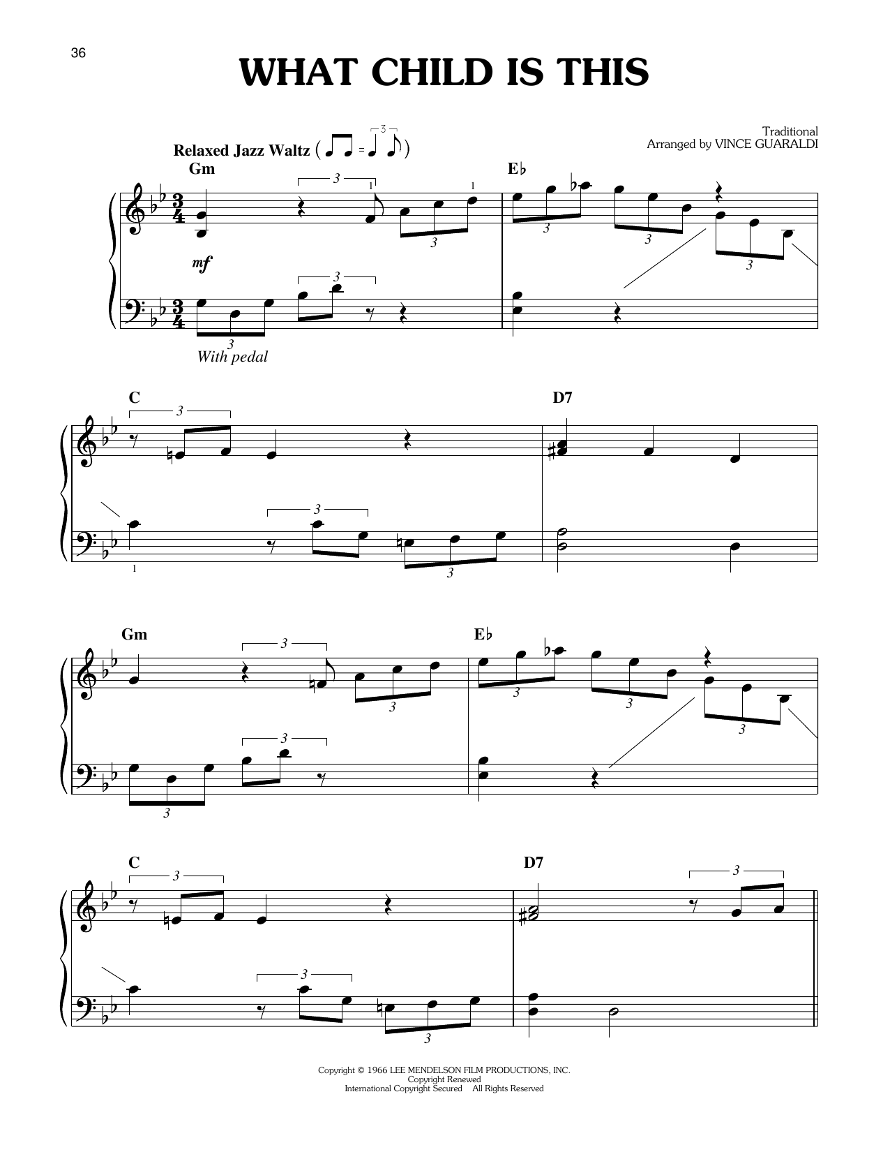 Produktgalerie: Seite 1 von 1 What Child Is This (from A Charlie Brown Christmas), Vince Guaraldi, Klavier