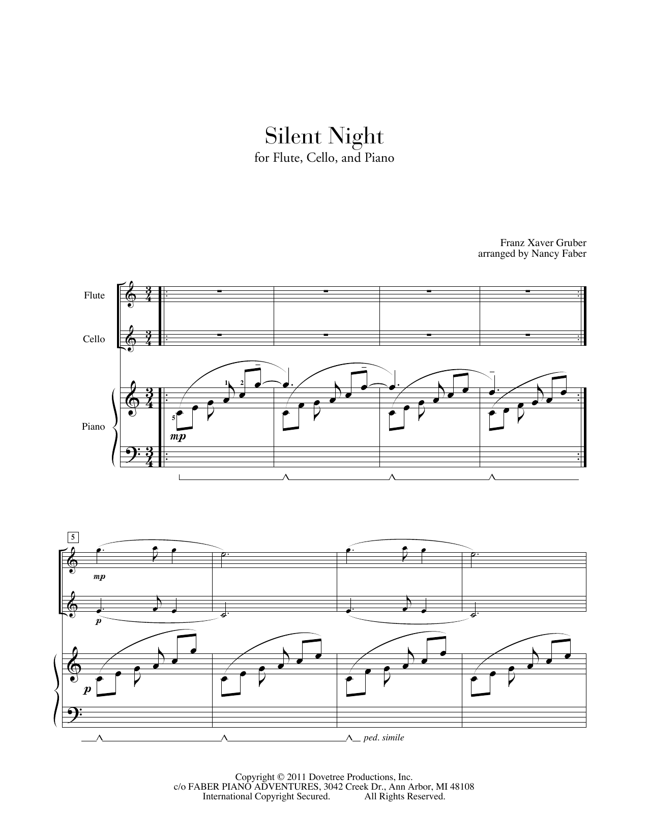 Product picture to: Silent Night (for Flute, Cello, Piano)