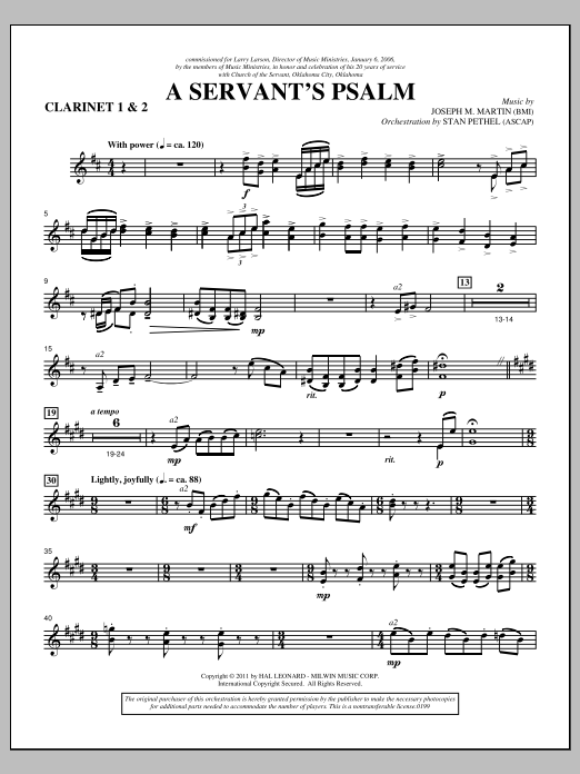 Produktbild zu: A Servant's Psalm - Bb Clarinet 1,2