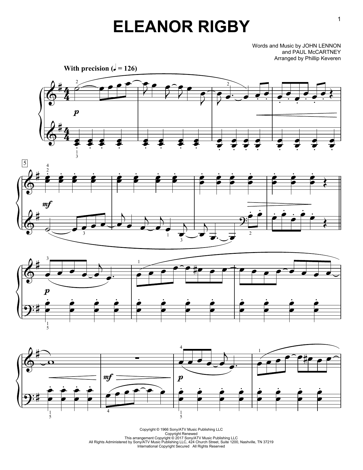 Produktgalerie: Seite 1 von 1 Eleanor Rigby [Classical version] (arr. Phillip Keveren), The Beatles, Klavier