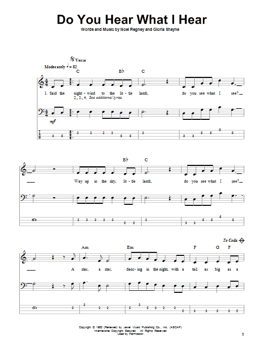 Produktgalerie: Seite 1 von 1 Do You Hear What I Hear, Gloria Shayne, E-Bass