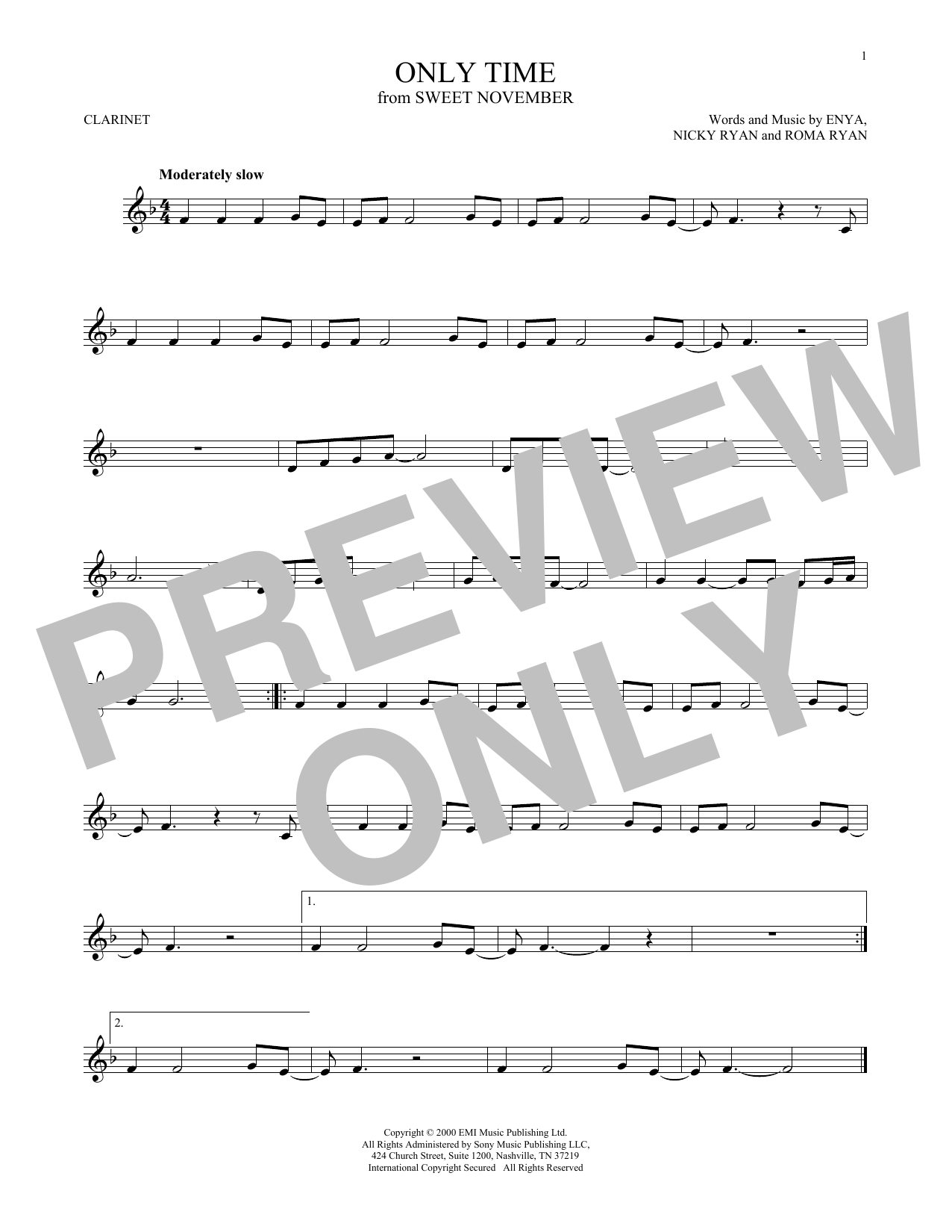 Product gallery: Page 1 of 1 Only Time, Enya