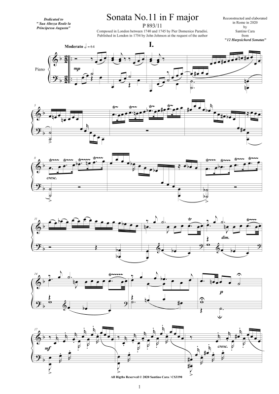 Produktbild zu: Sonate Nr. 11 in F-DurPier Domenico Paradisi