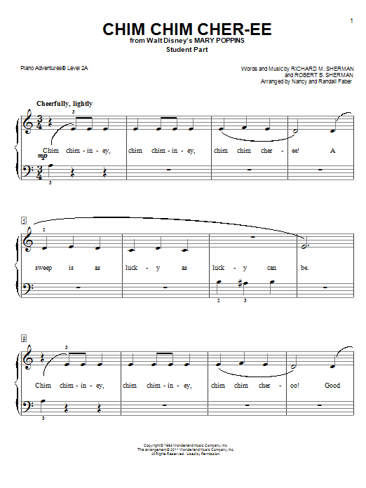 Produktgalerie: Seite 1 von 1 Chim Chim Cher-ee (from Mary Poppins), Nancy and Randall Faber, Klavier