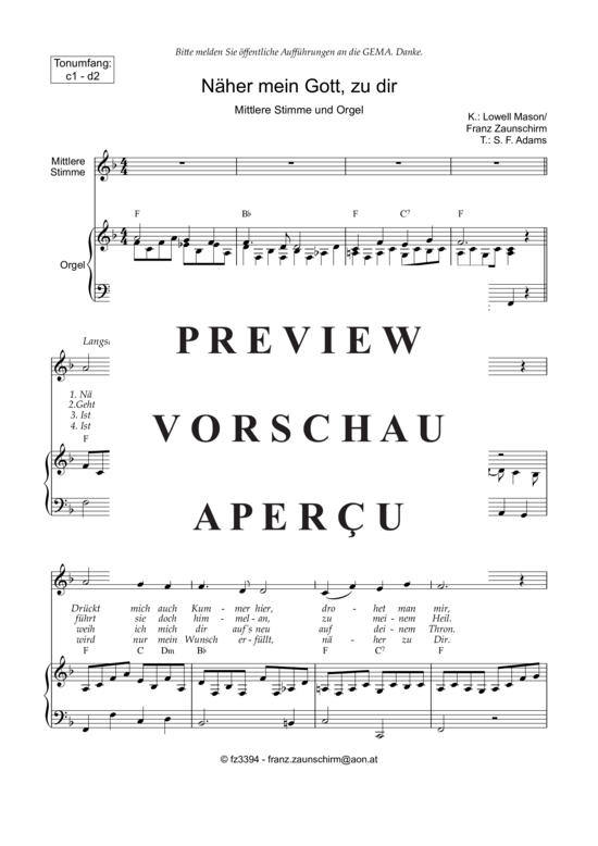 Product gallery: Page 2 of 6 Näher mein Gott zu dir , , Medium Voice and Organ