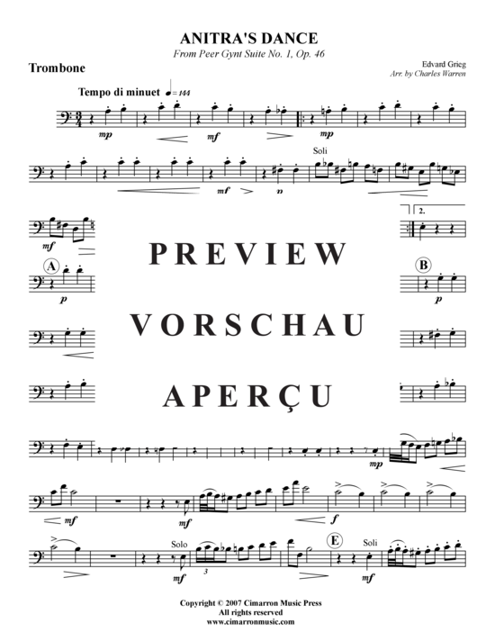 Produktgalerie: Seite 8 von 15 Anitras Dance, Op. 46 , , (Blechbläserquintett)
