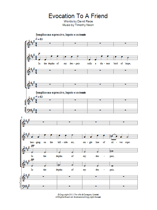 Produktgalerie: Seite 1 von 1 Evocation To A Friend, Timothy Noon, Chor