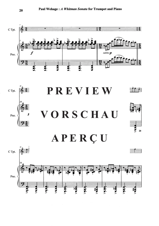 Produktgalerie: Seite 21 von 21 A Whitman Sonata , , (Trompete in B oder C + Klavier)