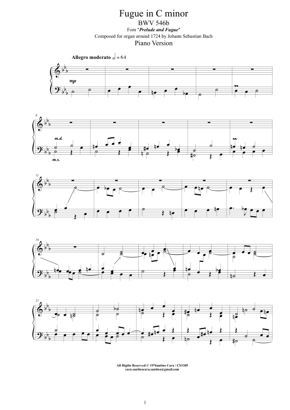 Produktbild zu: Fuge in C-Moll BWV 546bJohann Sebastian Bach