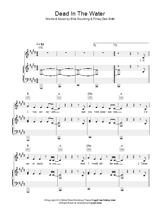 Produktgalerie: Seite 1 von 1 Dead In The Water, Ellie Goulding, Gesang, Gitarre, Klavier
