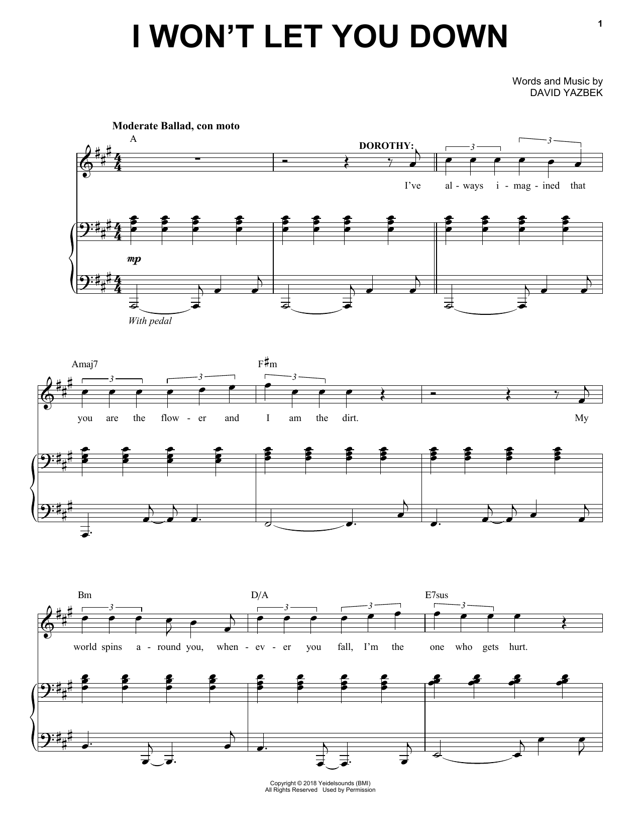 Produktbild zu: I Won't Let You Down (from the musical Tootsie)