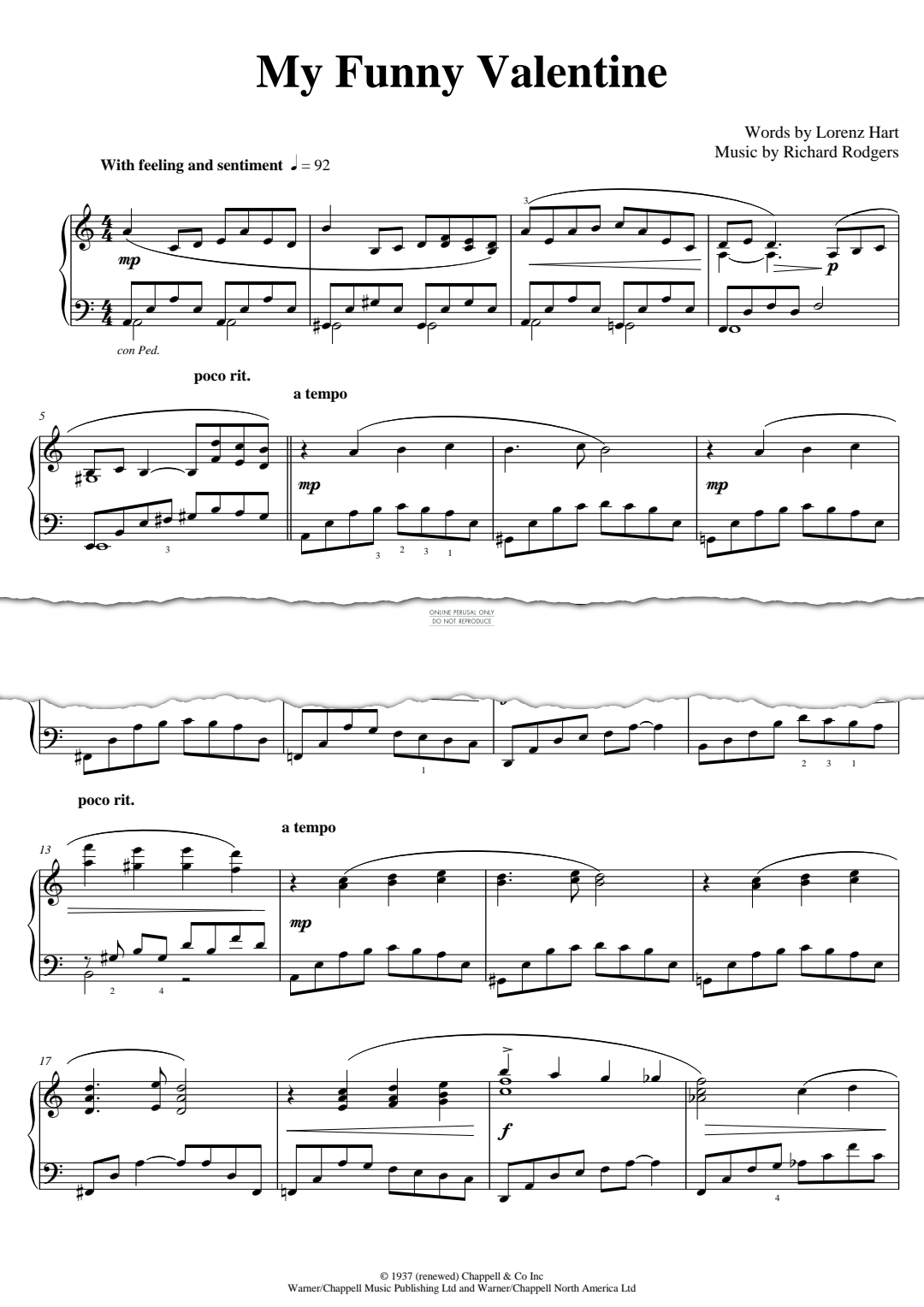 gallery: My Funny Valentine, Richard Rodgers