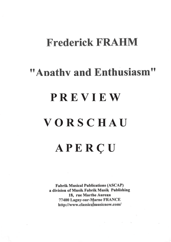 Product gallery: Page 2 of 13 Apathy et Enthusiasm from The Death of Isaiah Robb , , (baritone + piano)