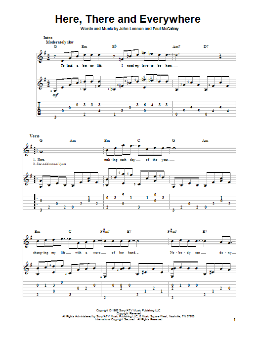 Produktgalerie: Seite 1 von 1 Here, There And Everywhere, The Beatles, Gitarre