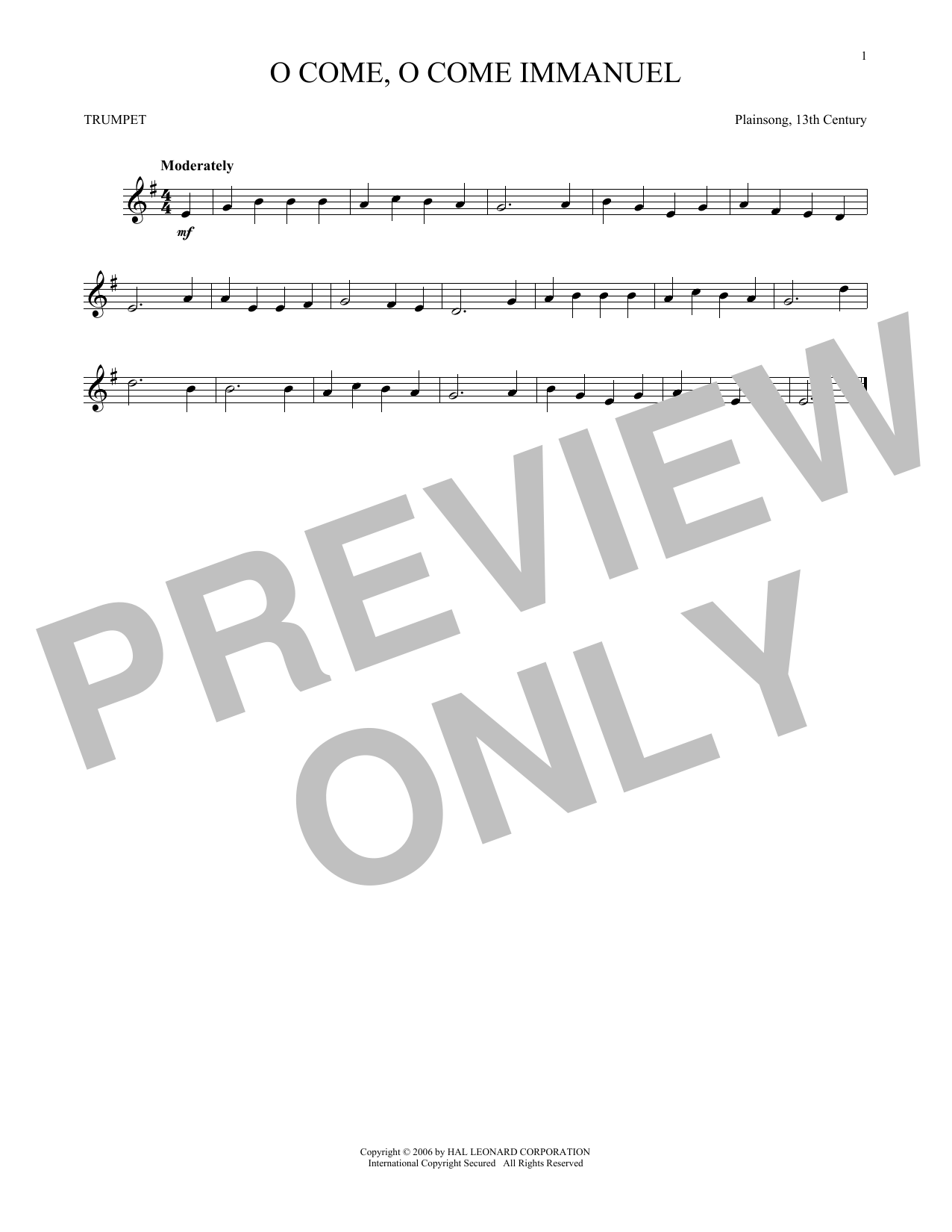 Produktgalerie: Seite 1 von 1 O Come, O Come Immanuel, Plainsong, 13th Century, Trompete