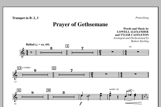 Product picture to: Prayer Of Gethsemane - Bb Trumpet 2,3