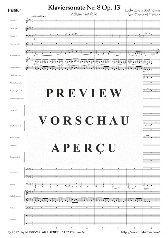 Product gallery: Page 6 of 11 Adagio cantabile - Klaviersonate Nr. 8, , (large wind orchestra)