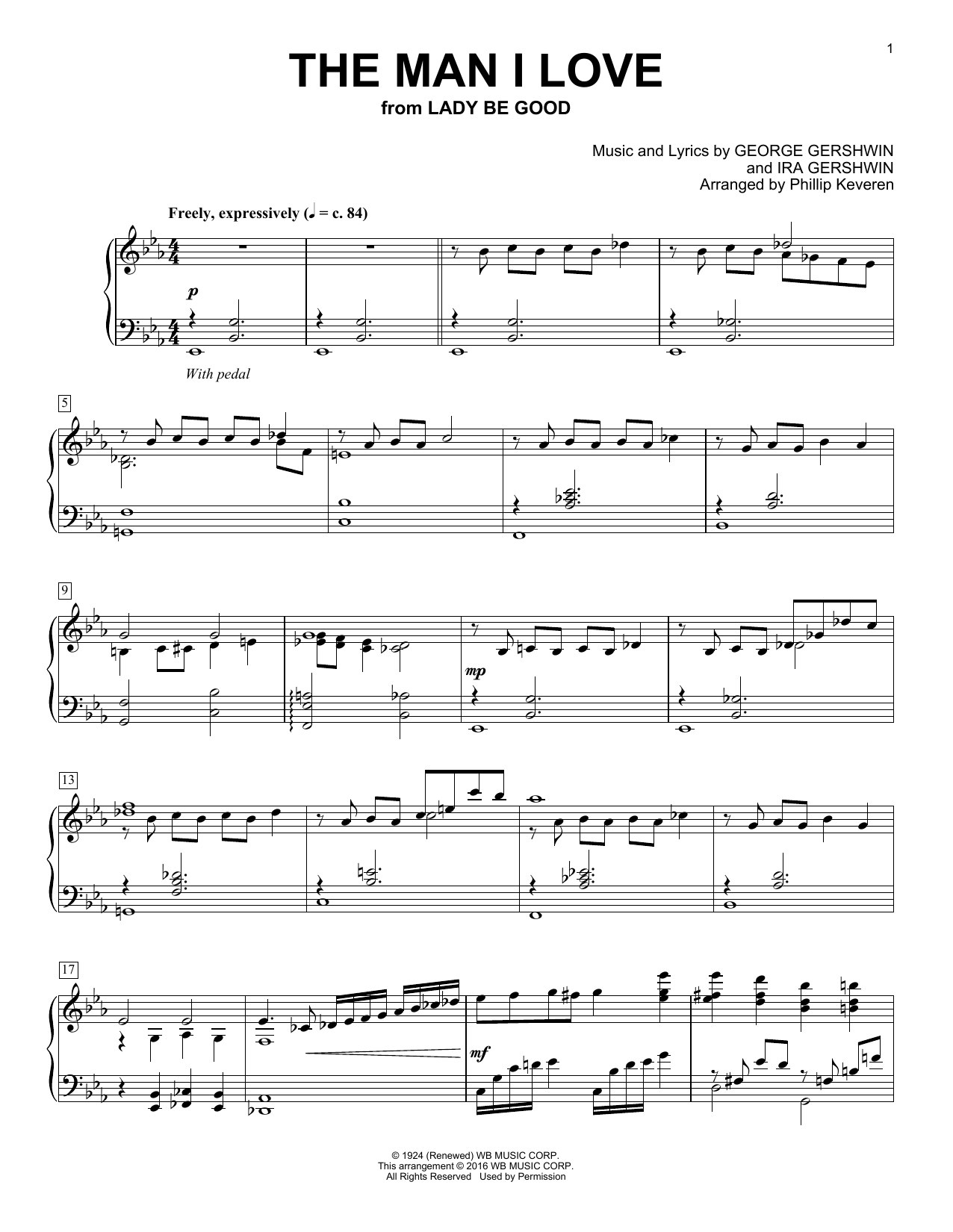 Product picture to: The Man I Love (arr. Phillip Keveren)