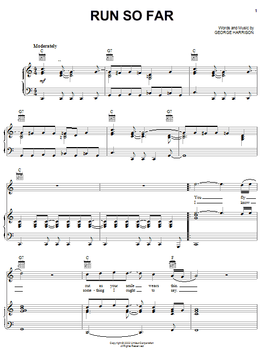 Produktgalerie: Seite 1 von 1 Run So Far, George Harrison, Gesang, Gitarre, Klavier