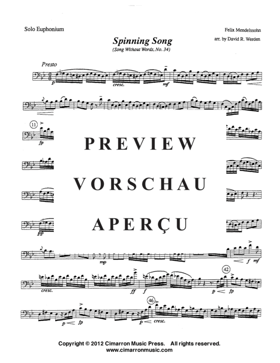 Product gallery: Page 14 of 22 Spinnerlied (Lieder ohne Worte) , ,  op. 67 No. 4 (Solo part in Bb + Concert Band)