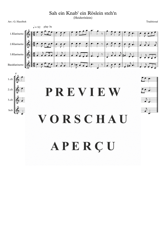 Produktbild zu: Sah ein Knab' ein Röslein steh'n (Heideröslein)Traditional
