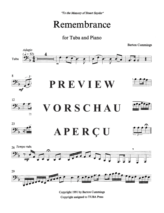 Produktgalerie: Seite 7 von 8 Remembrance , , (Tuba + Klavier)