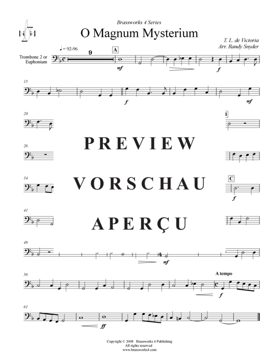 Produktgalerie: Seite 6 von 10 O Magnum Mysterium, , (2xTrompete in B, Horn in F, Posaune)
