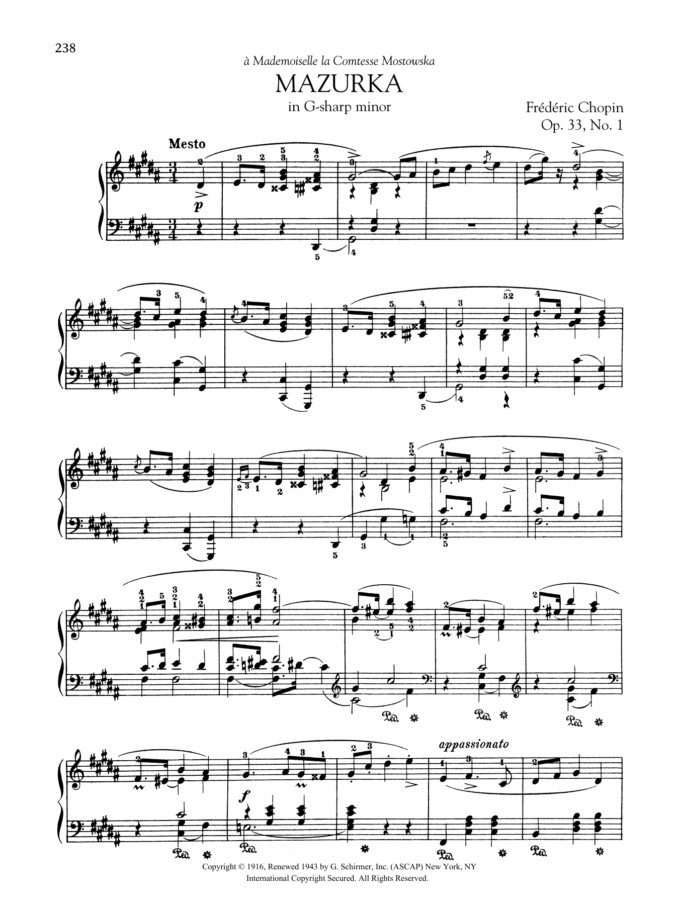 Product gallery: Page 1 of 1 Mazurka in G-sharp minor, Op. 33, No. 1, Frédéric Chopin