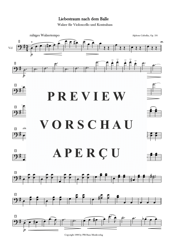 Produktgalerie: Seite 7 von 9 Liebestraum nach dem Balle, , Cello und Kontrabass