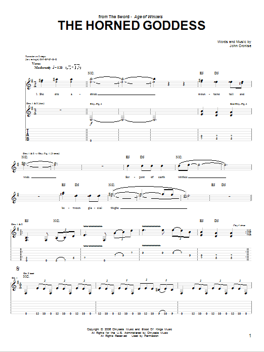 Produktgalerie: Seite 1 von 1 The Horned Goddess, The Sword, Gitarre
