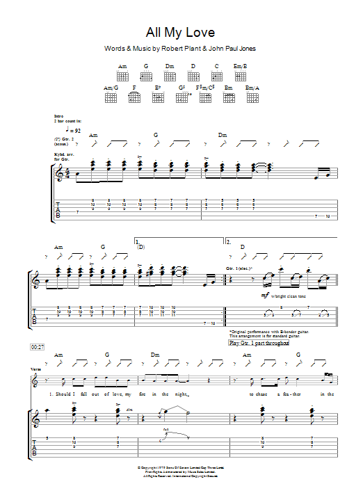 Product gallery: Page 1 of 1 All My Love, Led Zeppelin