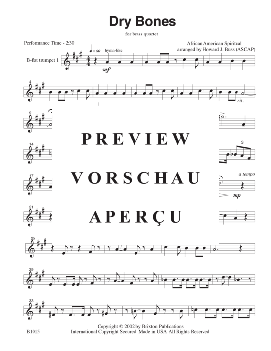 Produktgalerie: Seite 8 von 17 Dry Bones , , (Blechbläserquartett T T H/T T)