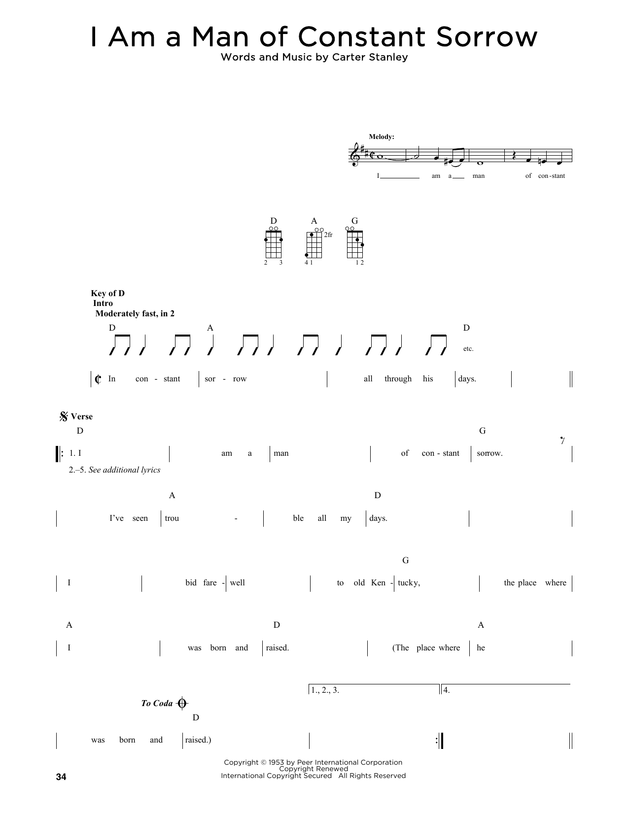 Produktgalerie: Seite 1 von 1 I Am A Man Of Constant Sorrow (arr. Fred Sokolow), The Soggy Bottom Boys