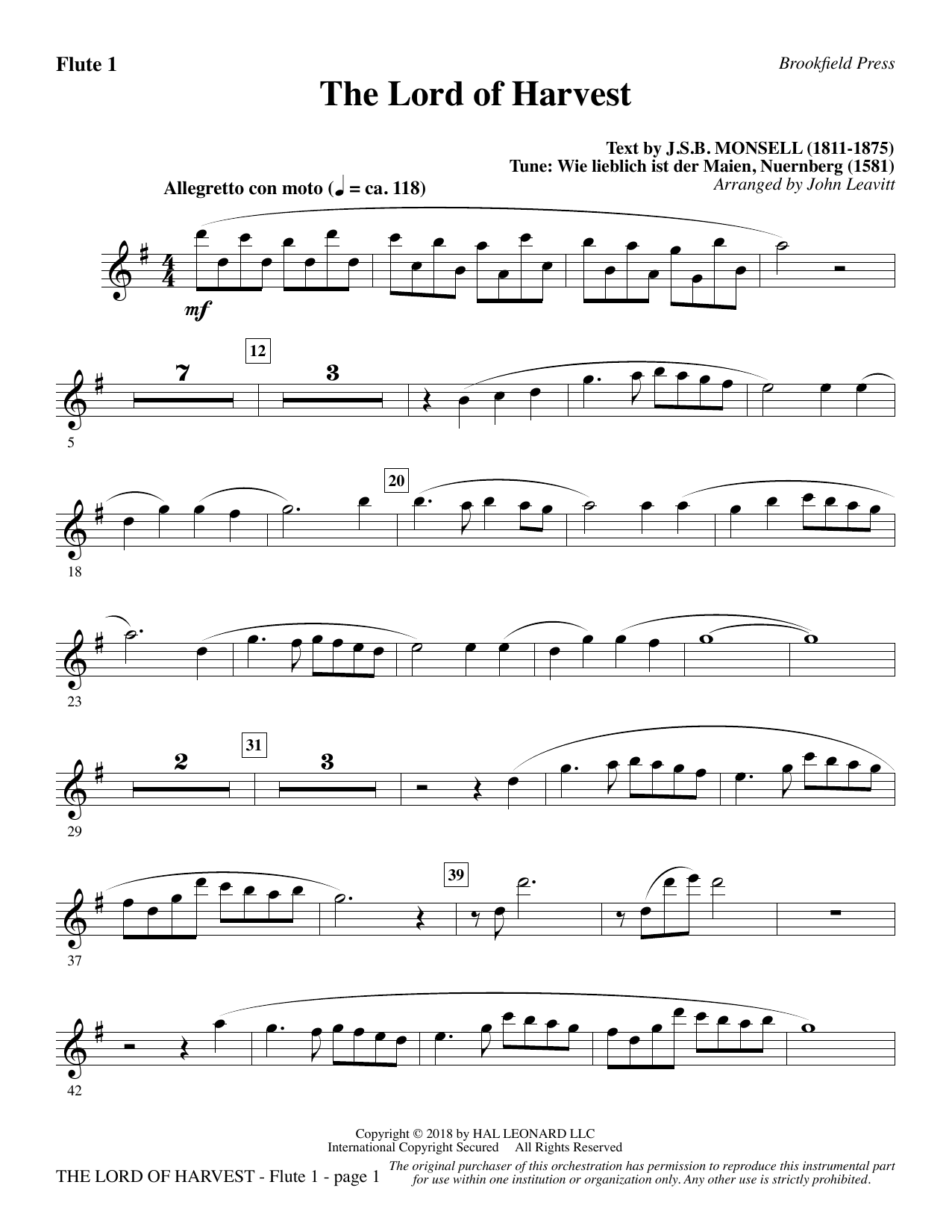 Produktbild zu: The Lord of Harvest - Flute 1