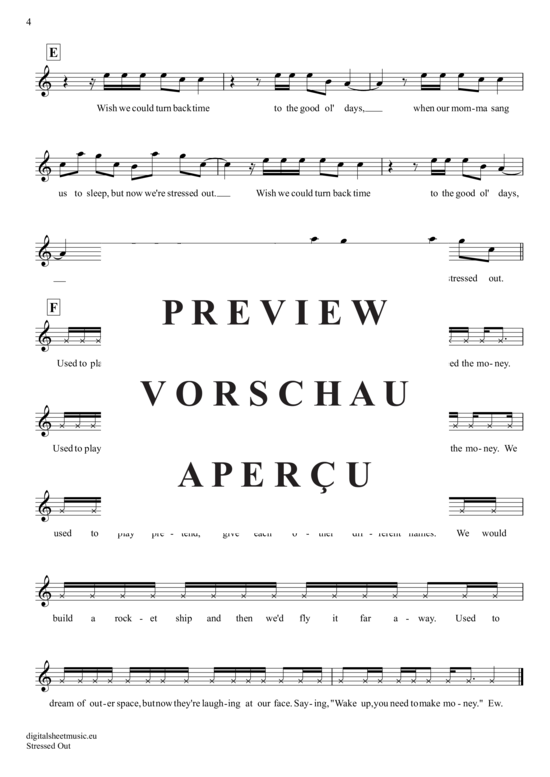 Produktgalerie: Seite 5 von 5 Stressed Out , Twenty One Pilots, (Oboe)
